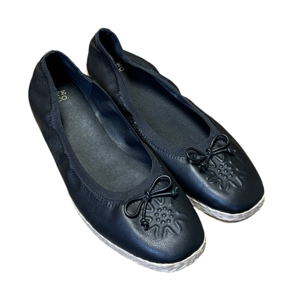 Frye and Co Willow Ballet Flats Women's 9 Espadrilles Black Slip On Shoes